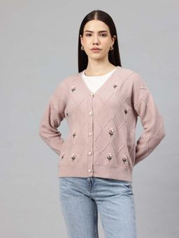 Pierre Carlo - Womens Cardigan Pink