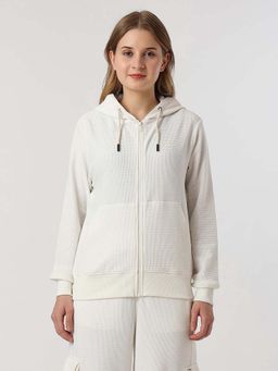 Pepe Jeans - Cream Textured Women Sweatshirts