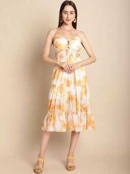 BLANC9 - Floral Printed Chiffon Dress