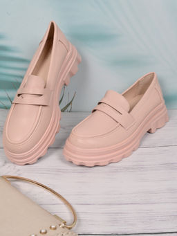 Jove - Women Pink Solid Loafers