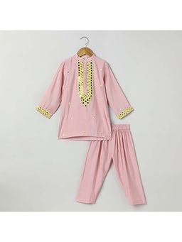 BYB Premium - Chanderi Woven Mirror Work Placement Embroidered Kurta & Pant