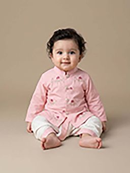 BYB Premium - Chanderi Woven Placement Embroidered Kurta & Dhoti