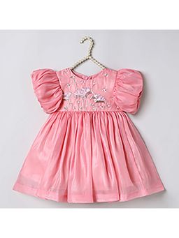 BYB Premium - Tissue Woven Embellished Party Dresses -Pink