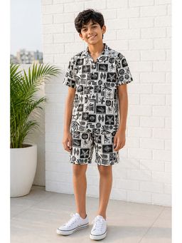 Ninos Dreams - Cotton Half Sleeves Tropical Seal Life Theme Printed Boys Co-ord Sets