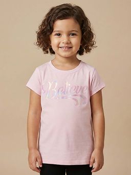 BYB Premium - Pink Believe Print T-Shirt