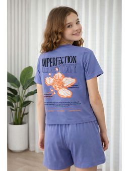 Ninos Dreams - Half Sleeves Cotton Girls Co-ord Sets -Imperfection text Print