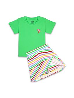 Plan B - Cotton Skater Top & Skirt Attachment Inner Shorts-Green