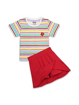 Plan B - Cotton Skater Top & Skirt Attachment Inner Shorts-Multi-Color