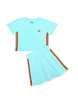 Plan B - Cotton Skater Top & Skirt Attachment Inner Shorts-Blue