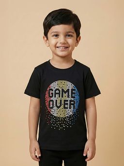 BYB Premium - Black Game Over Printed T-Shirt