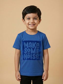 BYB Premium - Blue Typographic Print T-Shirt