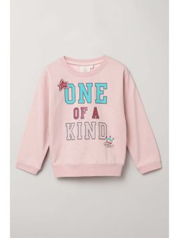 BYB Premium - Pink Cotton Printed Sweatshirt “One of a Kind” Full Sleeve