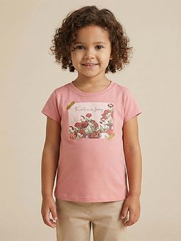 BYB Premium - Peach Floral Print T-Shirt