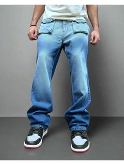 Off Duty India - Oh So Blue Shades Loose Straight Fit Jeans