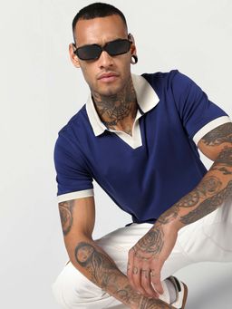 Bewakoof - Men's Blue Polo T-Shirt
