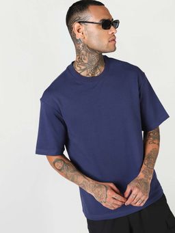 Bewakoof - Men's Blue Depths Oversized T-Shirt