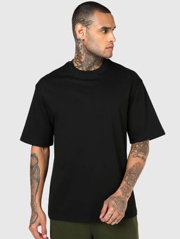 Bewakoof - Men's Jet Black Oversized T-Shirt