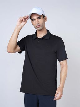 Technosport - Men Cricket Fan T-Shirt Ipl Printed Black Polo Tshirt