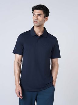 Technosport - Men Cricket Fan T-Shirt Ipl Printed Navy Blue Polo Tshirt