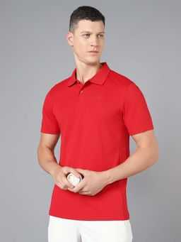 Technosport - Men Cricket Fan T-Shirt Ipl Printed Red Polo Tshirt
