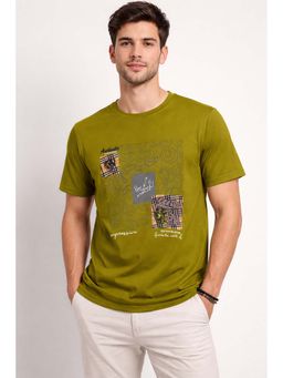 Parcel Yard - Men’s Cotton Round Neck Green T-Shirt