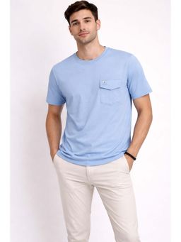 Parcel Yard - Men’s Cotton Round Neck Blue T-Shirt