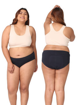 Adira - Curvy Women Stain Free Navy Blue Period Panties (Pack of 2)