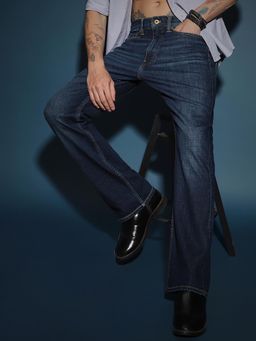 Lee - Men Blue Trenton Boot Cut Fit Mid Rise Jeans