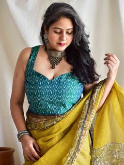 Sundarii - Clover Ikat Handwoven Stitched Blouse