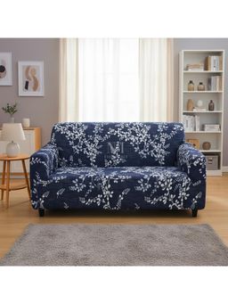 NFI Essentials - Navy Blue Floral Modern Minimalistic Sofa Cover
