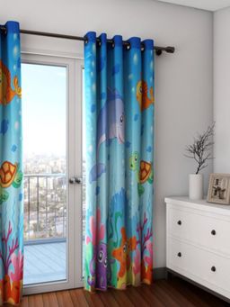 Swayam - Blue Graphic Modern Minimalistic Curtain
