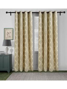 Swayam - Beige Abstract Modern Minimalistic Curtains