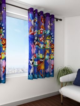 Swayam - Blue Graphic Modern Minimalistic Curtain