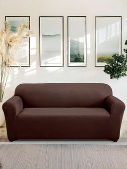 Cortina - Brown Solid Modern Minimalistic Sofa Cover