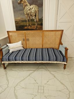 THROW PILLOW - Navy Blue Geometric Contemporary Sofa Cover (4 Seater)