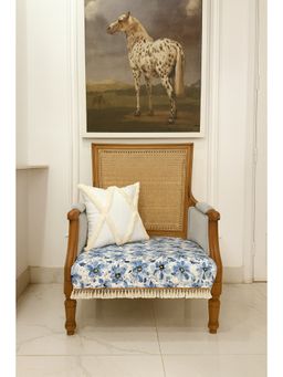 THROW PILLOW - Blue Floral Contemporary Sofa Cover (1 Seater)