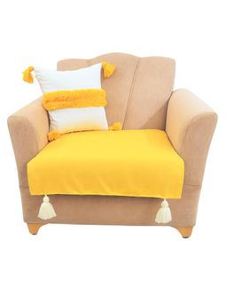 THROW PILLOW - Yellow Solid Contemporary Sofa Cover (1 Seater)