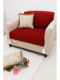THROW PILLOW - Red Solid Contemporary Sofa Cover (1 Seater)
