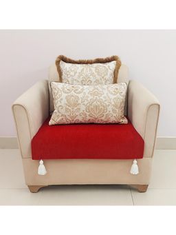 THROW PILLOW - Red Solid Contemporary Sofa Cover (1 Seater)