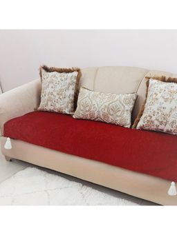 THROW PILLOW - Red Solid Contemporary Sofa Cover (2 Seater)