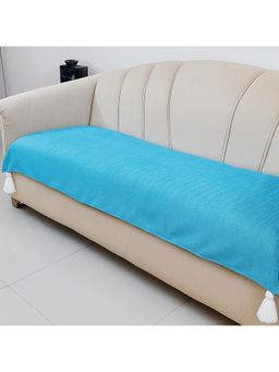 THROW PILLOW - Blue Solid Contemporary Sofa Cover (3 Seater)