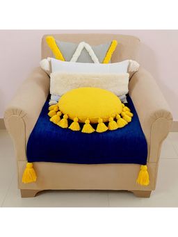 THROW PILLOW - Navy Blue Solid Contemporary Sofa Cover (1 Seater)