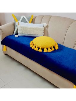 THROW PILLOW - Navy Blue Solid Contemporary Sofa Cover (4 Seater)