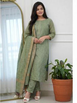 Gahan - Printed Kurta & Pant with Dupatta - Green