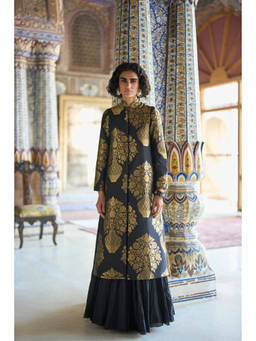 dash and dot - Multi-Color Benares Silk Brocade Jacket