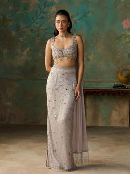 Zoon - Silver Blouse with Skirt and Scraf