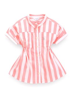 U.S. POLO ASSN. - Girls Vertical Stripe Shirt Dress
