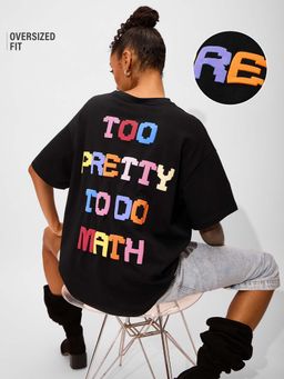 The Souled Store - Pretty for Math Women Oversized T-Shirt