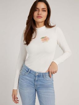 Guess - White Polyester Blend Solid Round Neck T-Shirt