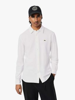 Lacoste - White Solid Slim Fit Shirt